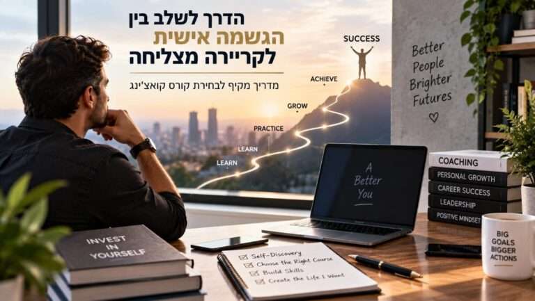 אדם עומד בדרך מפוצלת ומקבל החלטה על מסלול קריירה